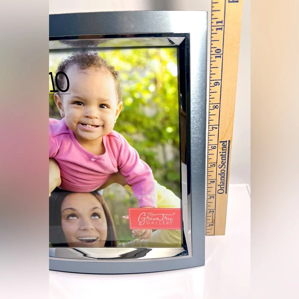 Vintage Silver Matte and Shiny Silver 8 x 10” Photo Frame by Green Tree Gallery.